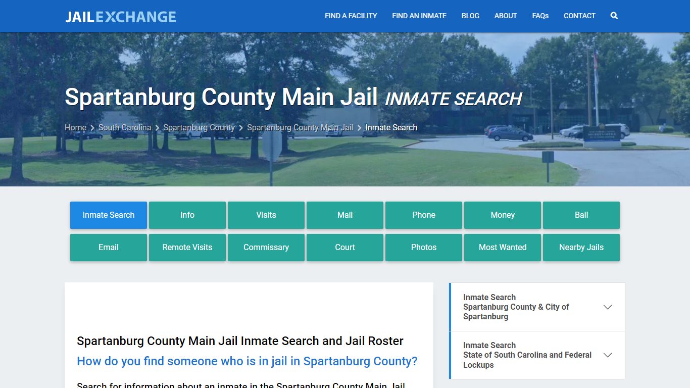 Spartanburg County Main Jail Inmate Search - Jail Exchange